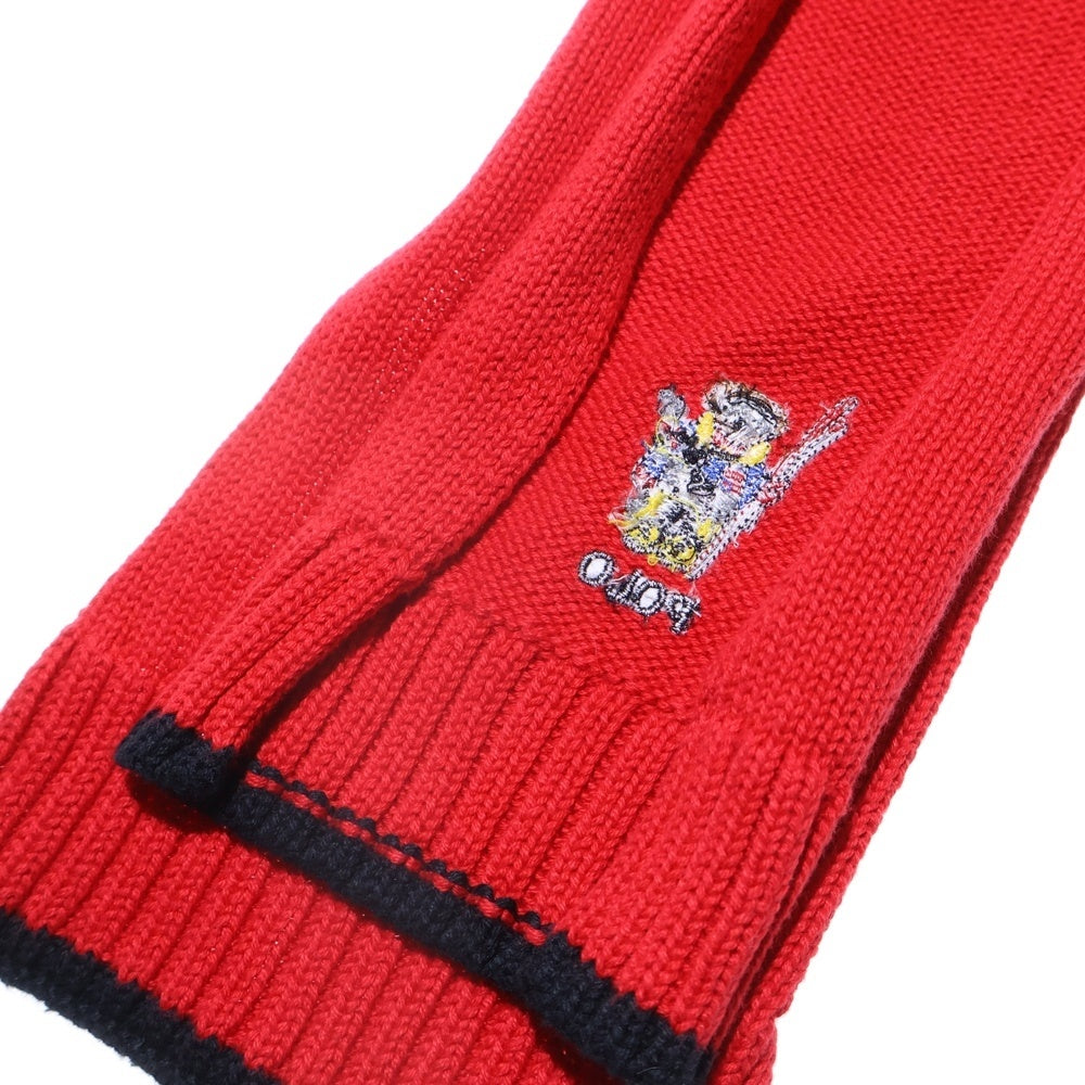POLO RALPH LAUREN(ポロラルフローレン) POLO BEAR ポロベアー刺繍 ストールマフラー レッド キッズ
