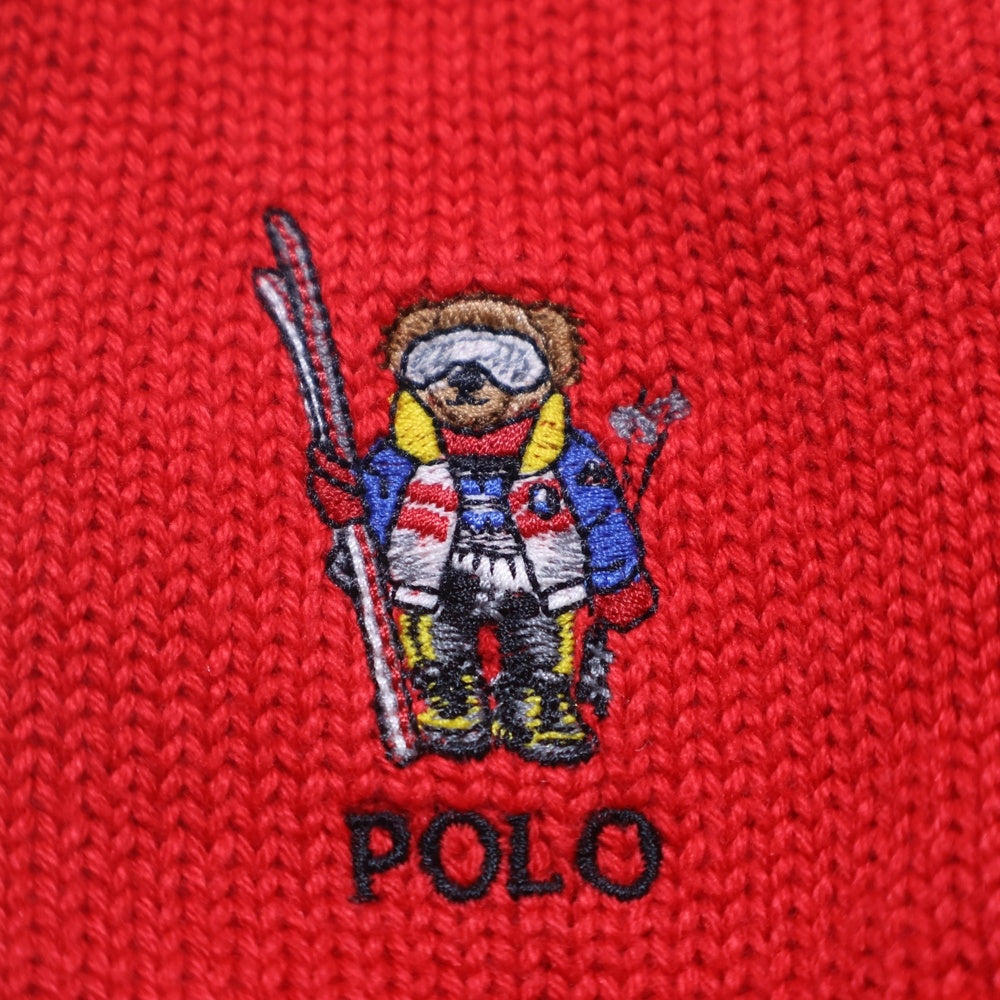 POLO RALPH LAUREN(ポロラルフローレン) POLO BEAR ポロベアー刺繍 ストールマフラー レッド キッズ