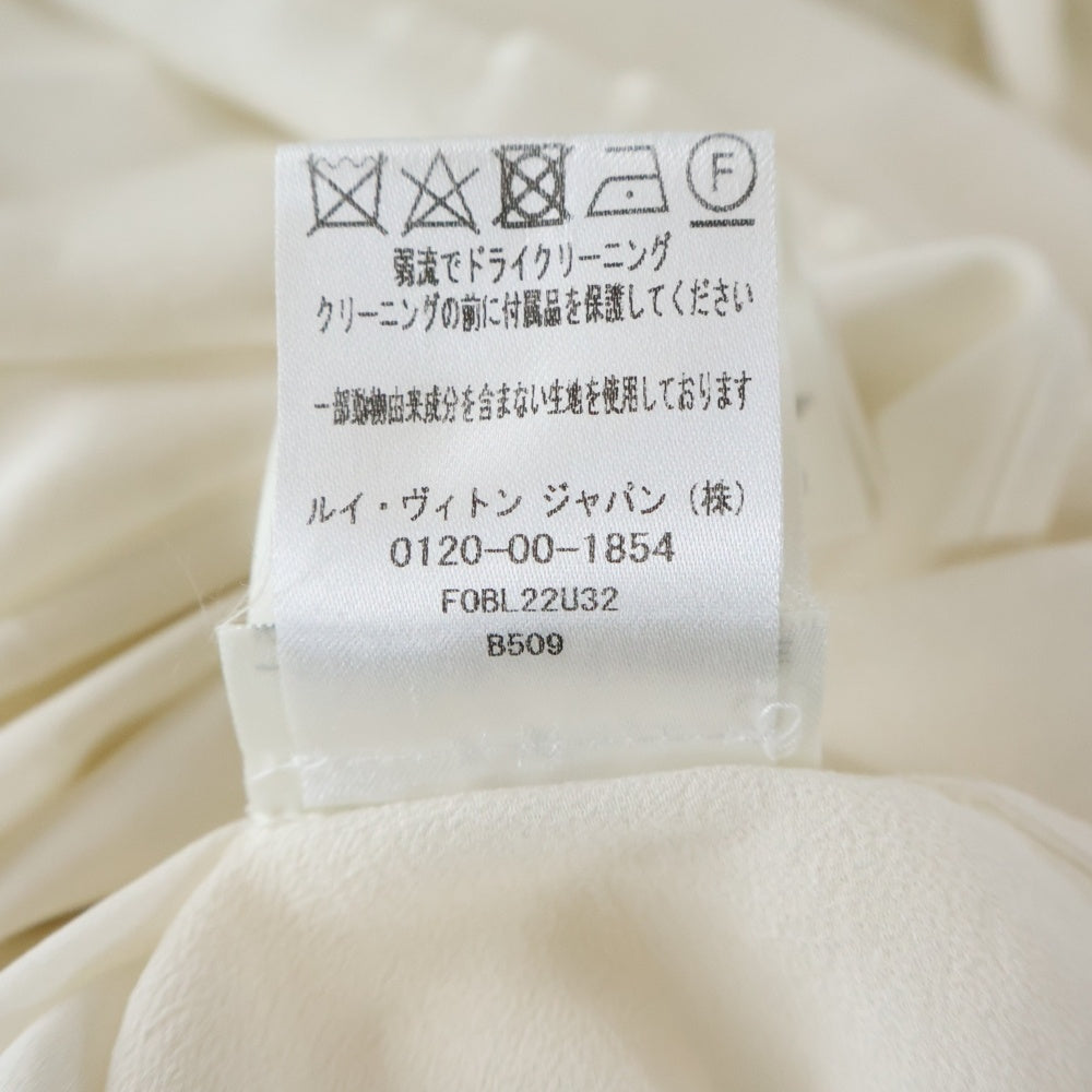 LOUIS VUITTON(ルイヴィトン) プリーツフロント シアーシルクブラウス 長袖シャツ RW231W U32 FOBL22 ホワイト