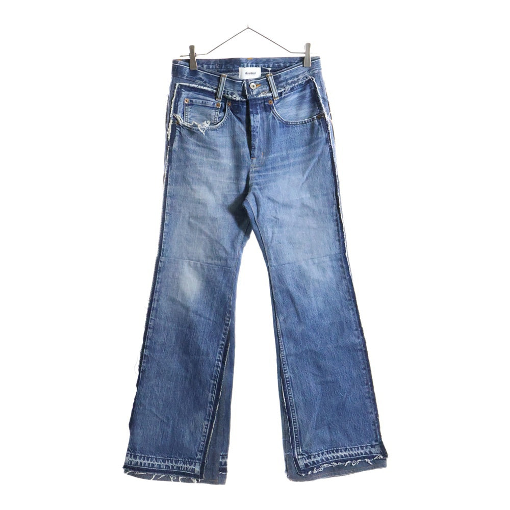 doublet(ダブレット) 22SS QUARTER DENIM UPCYCLE BOOTS-CUT PANTS クオーターデニムアップ サイクルブーツカットパンツ インディゴ 22SS65IT02
