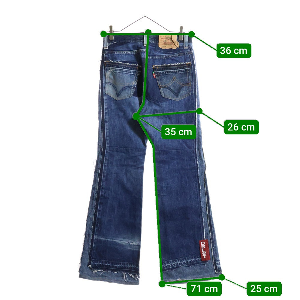 doublet(ダブレット) 22SS QUARTER DENIM UPCYCLE BOOTS-CUT PANTS クオーターデニムアップ サイクルブーツカットパンツ インディゴ 22SS65IT02