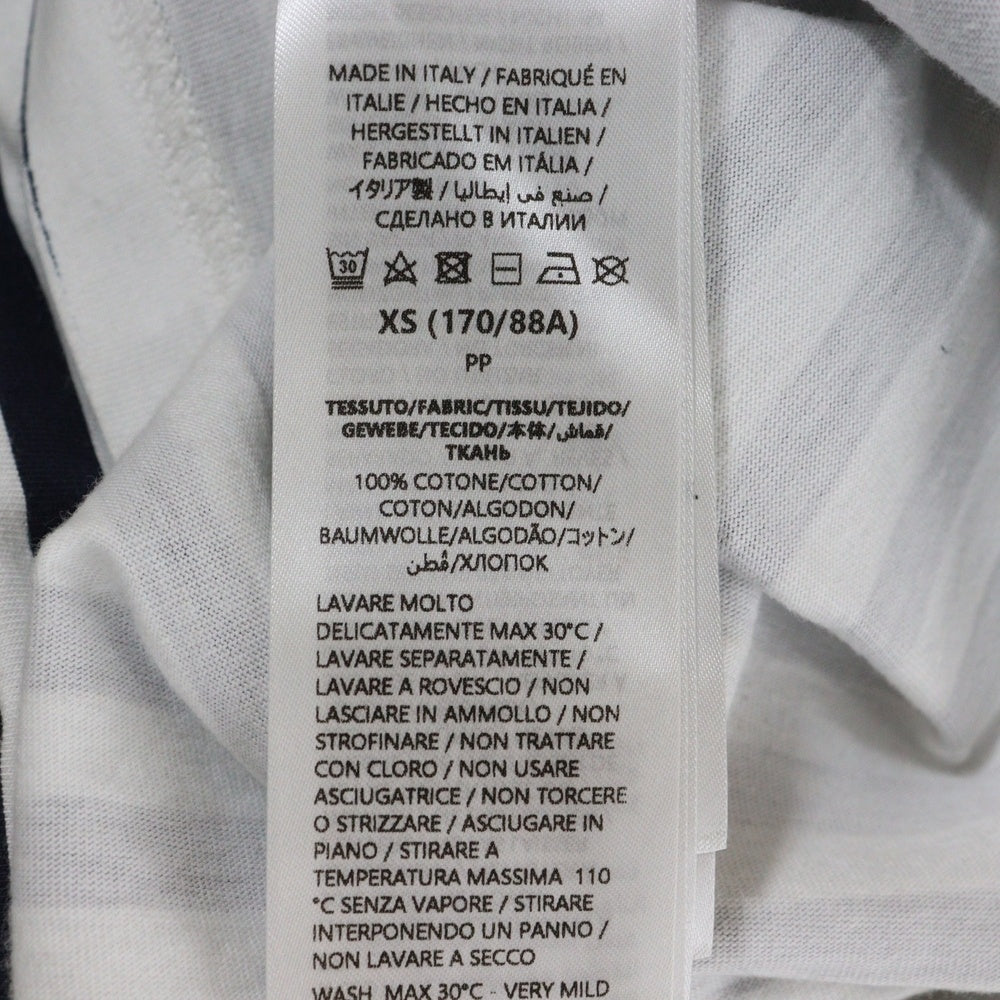 GUCCI(グッチ) ロゴプリント ボーダー柄 クルーネック半袖Tシャツカットソー ホワイト/ネイビー 833925 XJHDL 4632