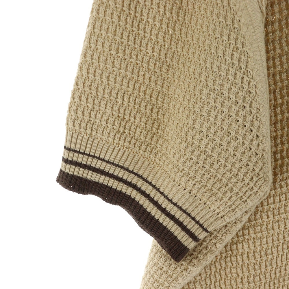 PRADA(プラダ) 23SS ロゴ刺繍 ポケット付き ワッフルカットソー ブラウン UMB758