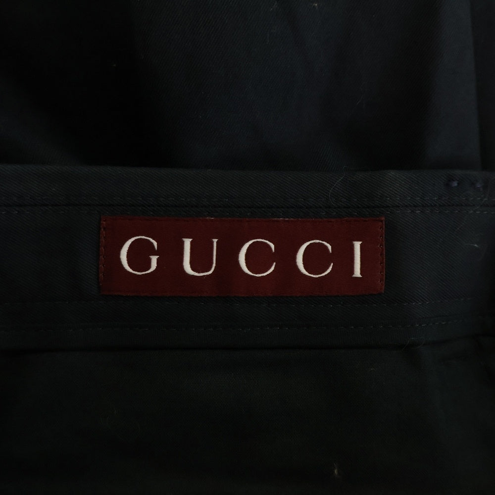 GUCCI(グッチ) 25AW Web Detail Cotton Twill Pants ウェブ ディテール コットンツイル パンツ 826572 Z7AJV ネイビー