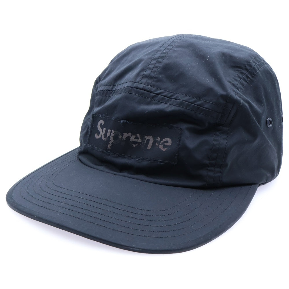 SUPREME(シュプリーム) ロゴパッチ ナイロンストレートキャップ ブラック