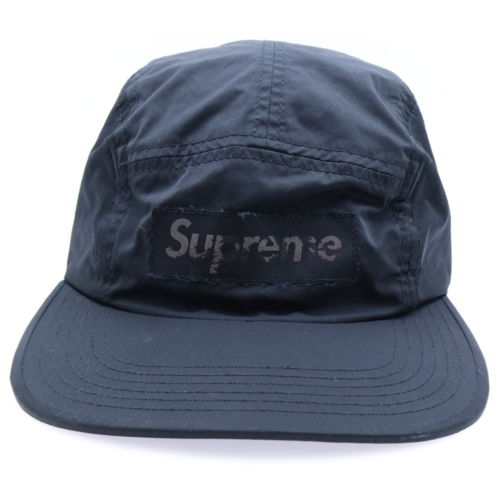 SUPREME(シュプリーム) ロゴパッチ ナイロンストレートキャップ ブラック