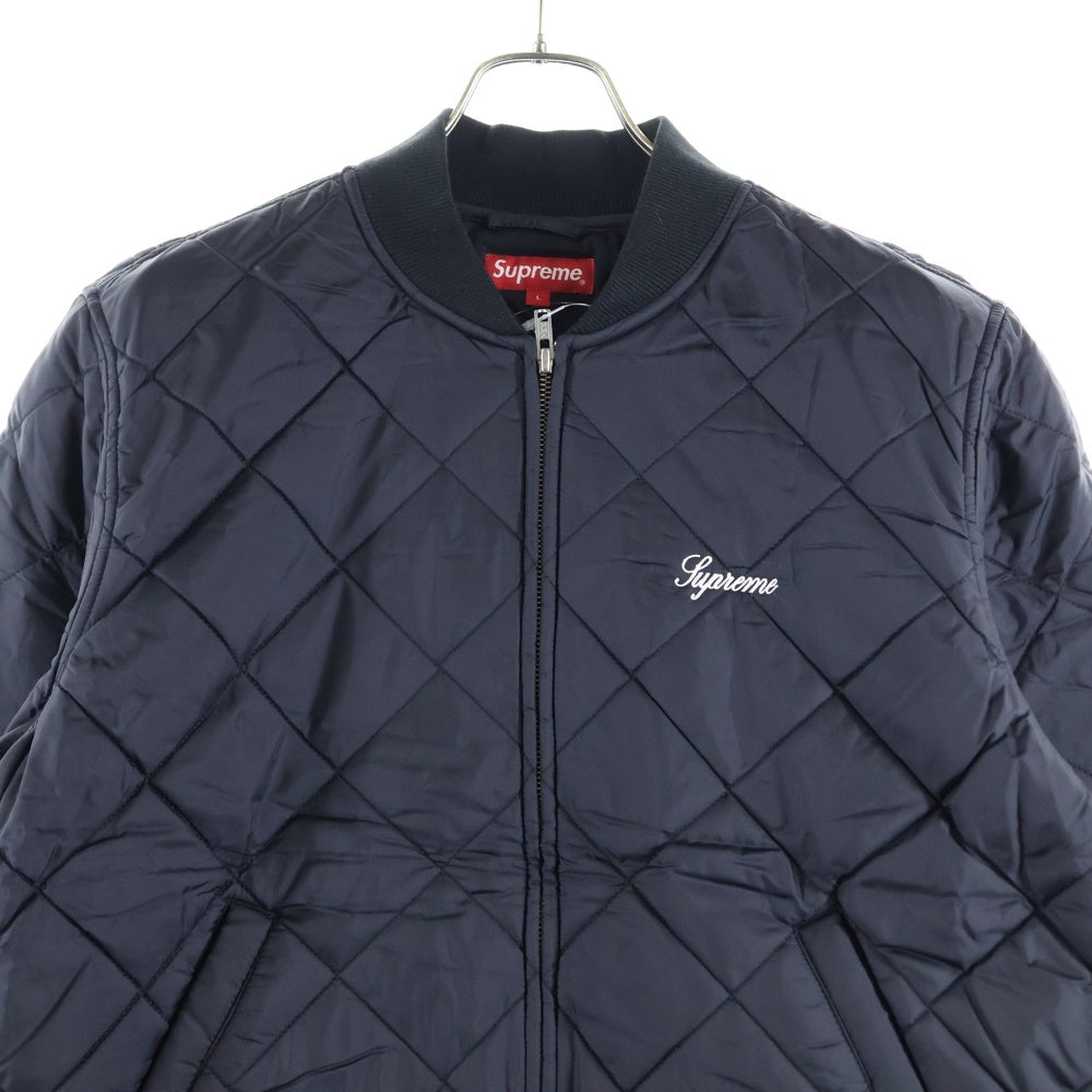 SUPREME(シュプリーム) 16AW sequin patch quilted bomber jacket スパンコールパッチ キルティングジップアップブルゾン ブラック