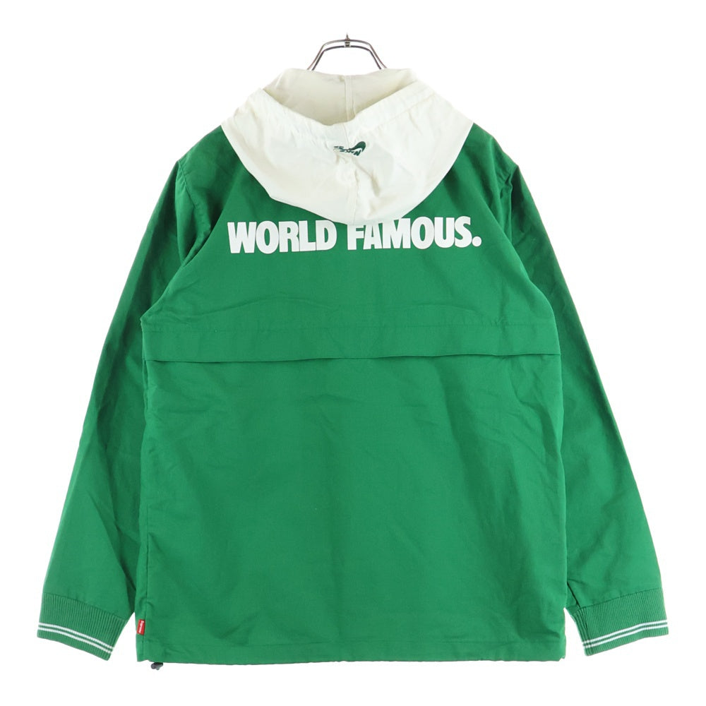 NIKE SB(ナイキエスビー) ×SUPREME Twill Pullover ×シュプリーム ハーフジップ ツイルプルオーバーパーカー 347876-302 グリーン/ホワイト