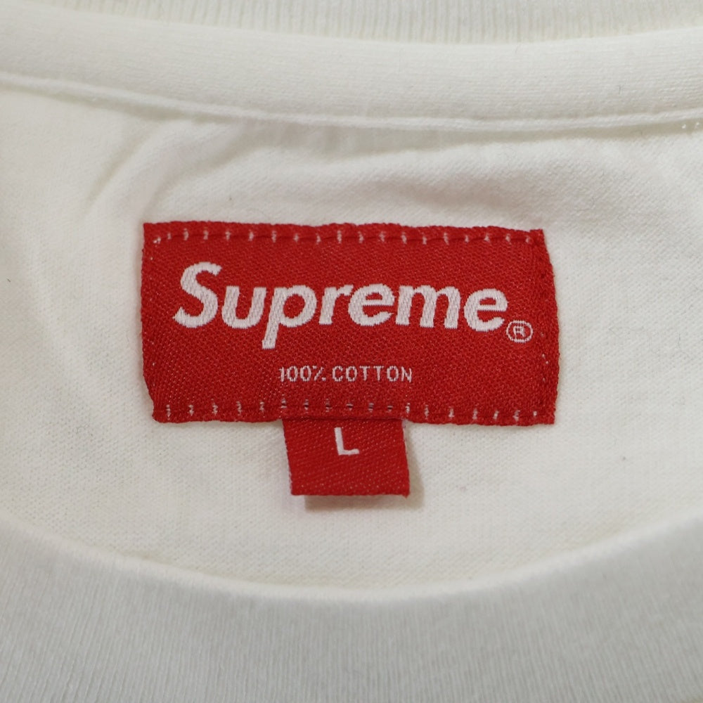 SUPREME(シュプリーム) ロゴ刺繍 クルーネック半袖Tシャツ ホワイト