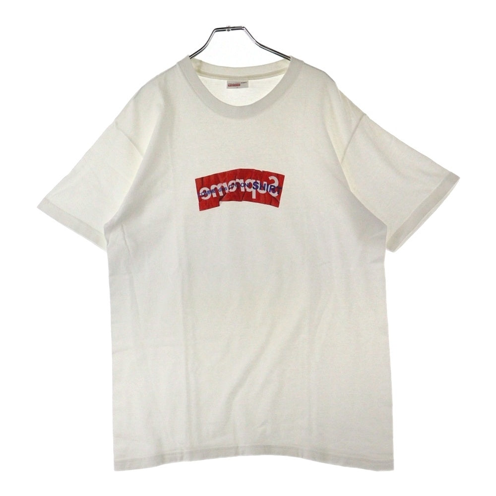 SUPREME(シュプリーム) 17SS×COMME des GARCONS BOX Logo Tee コムデギャルソンシャツ ボックスロゴ クルーネック半袖Tシャツ カットソー ホワイト/レッド