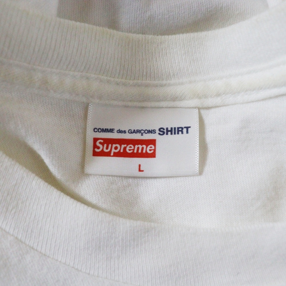 SUPREME(シュプリーム) 17SS×COMME des GARCONS BOX Logo Tee コムデギャルソンシャツ ボックスロゴ クルーネック半袖Tシャツ カットソー ホワイト/レッド