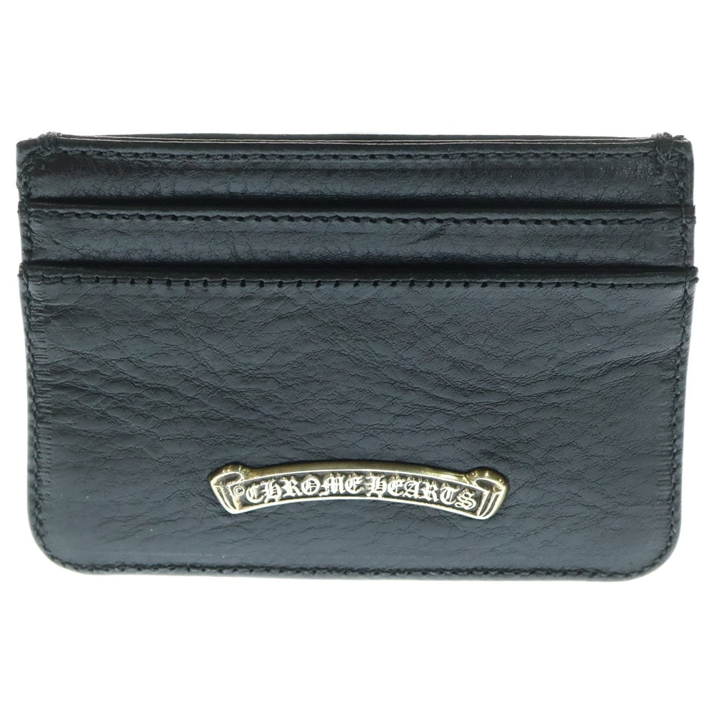 CHROME HEARTS(クロムハーツ) DOUBLE SIDE ダブルサイド CHクロス装飾レザーカードケース ブラック/シルバー