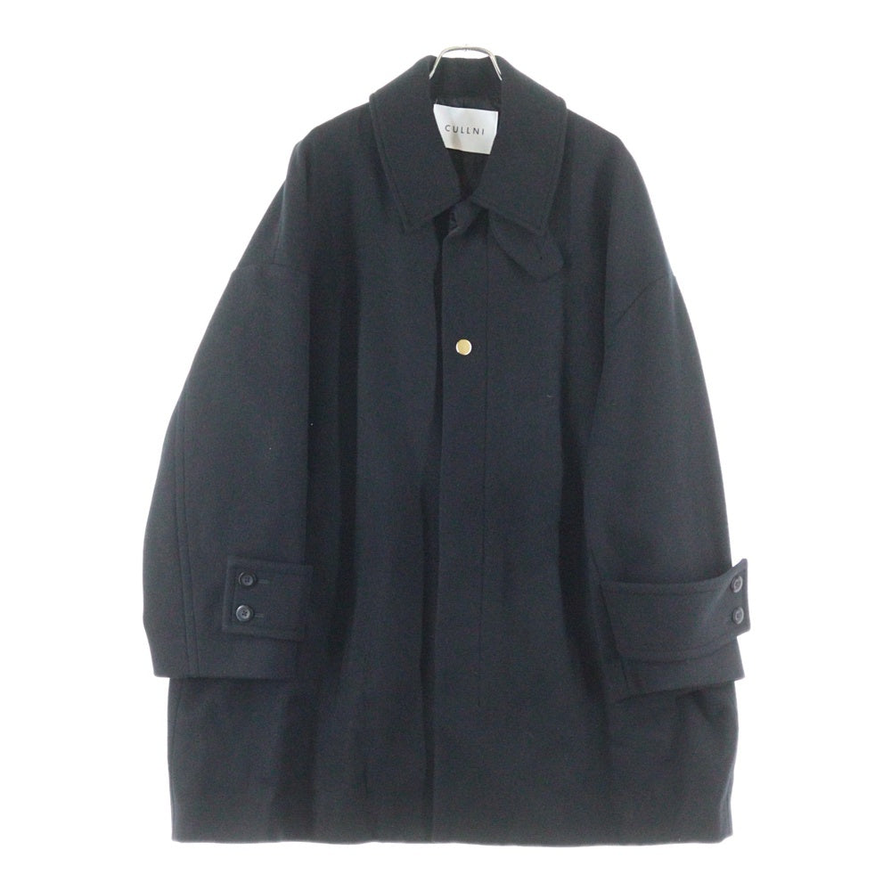 CULLNI(クルニ) Compressed Melton Coat ウール混 メルトンロングコート 23-AW-019 ブラック