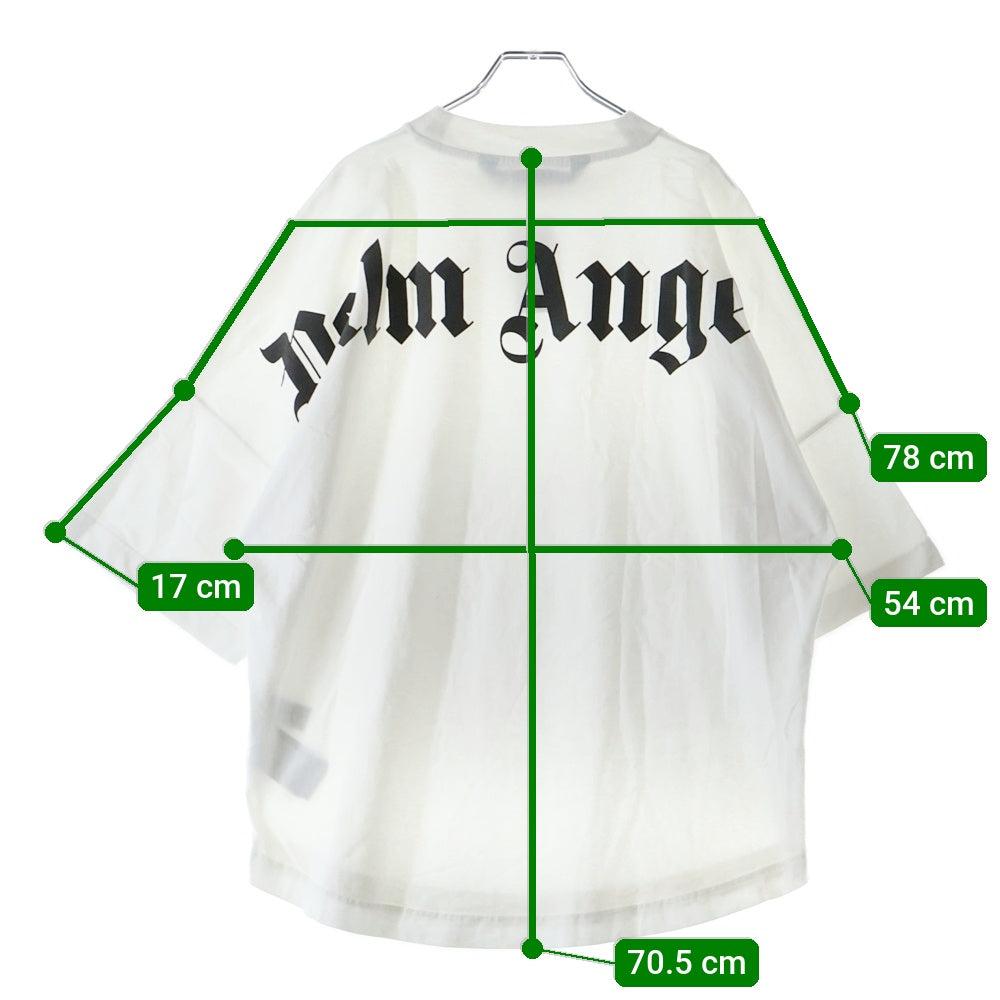 Palm Angels(パームエンジェルス) バック ロゴプリント クルーネック 半袖Tシャツ カットソー ホワイト PMAA002C99JER006