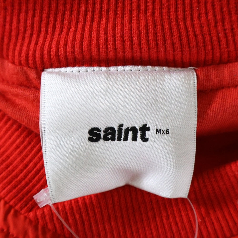 SAINT MICHAEL(セントマイケル) 24AW NYLON PULLOVER フロントロゴ ナイロンプルオーバートレーナー レッド