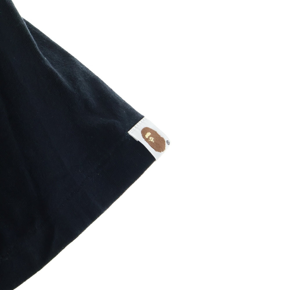 A BATHING APE(アベイシングエイプ) Colors College Tee カラーカレッジプリント クルーネック半袖Tシャツ 0ZXTEM110014M ブラック