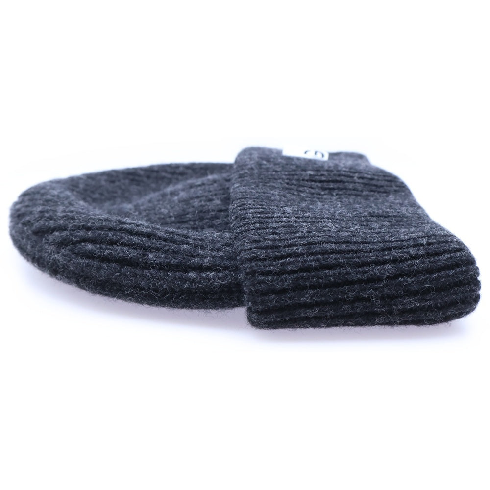 GANNI(ガニー) Light Structured Rib Knit Beanie グレー リブニット帽 ビーニー