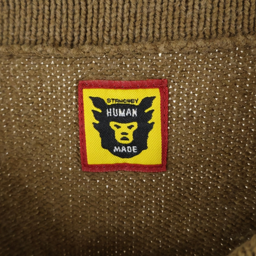 HUMAN MADE(ヒューマンメイド) HEART L/S フロントハートロゴ クルーネックニットセーター HM28CS018 ベージュ