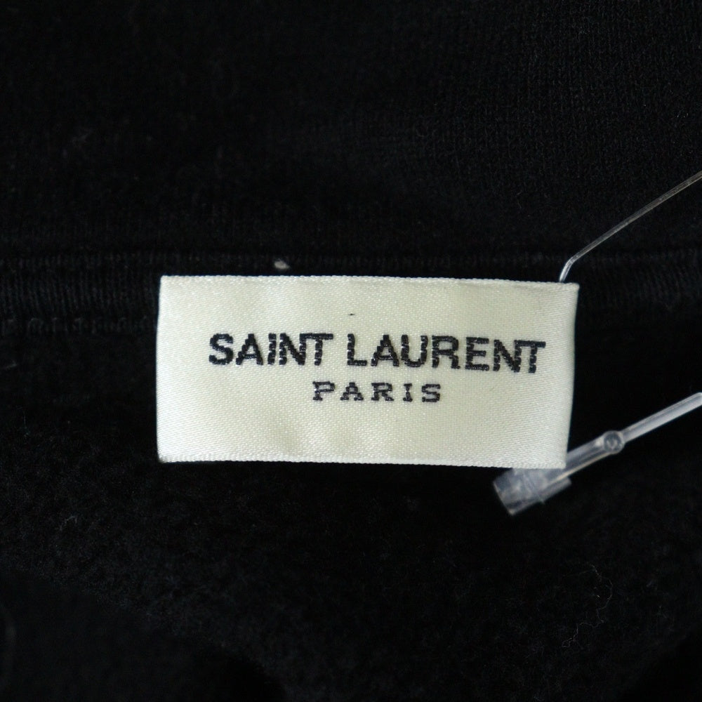 SAINT LAURENT PARIS(サンローランパリ) ロゴ刺繍 ハーフジップ スウェットシャツ トレーナー YP53 2023 00488 ブラック
