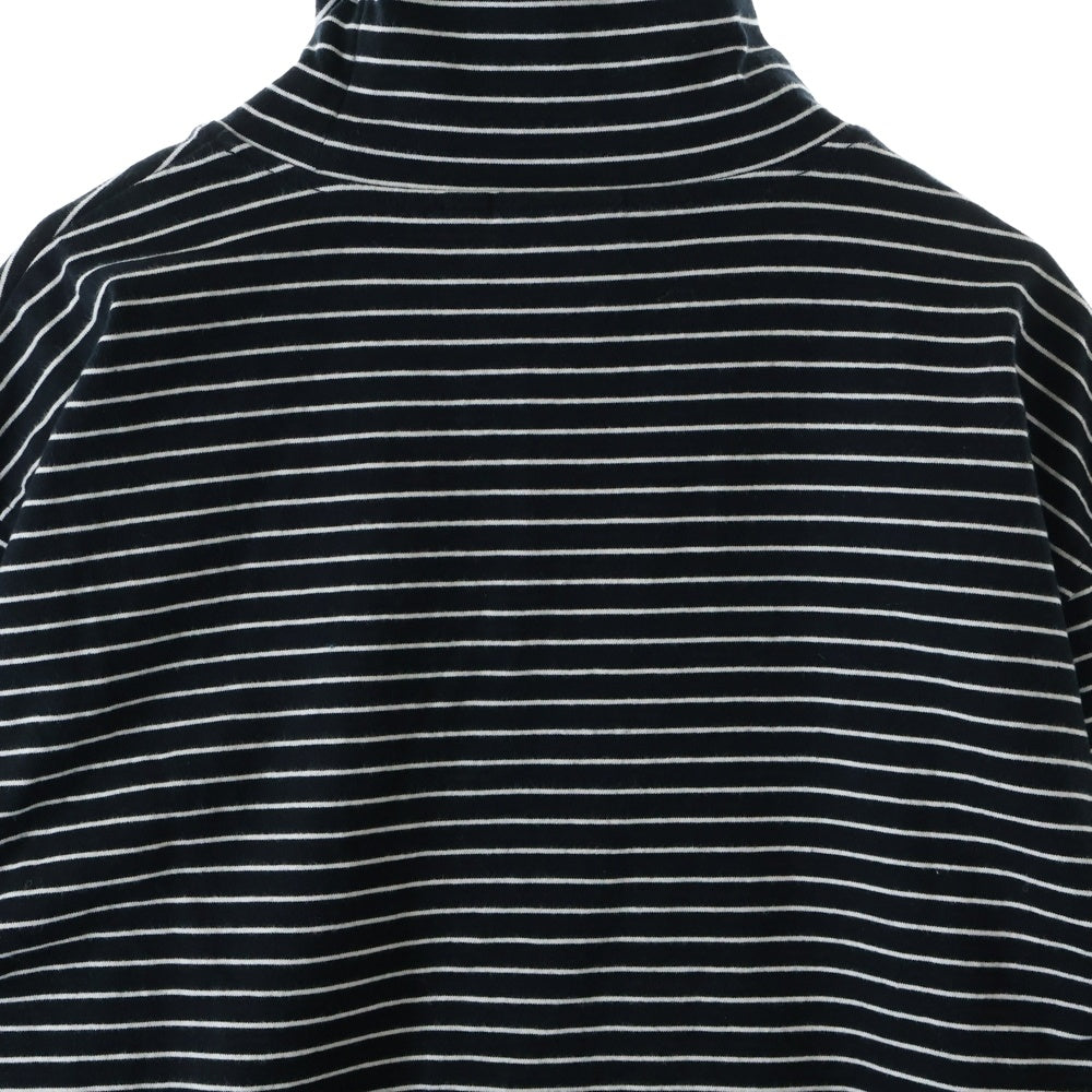 STUSSY(ステューシー) タートルネックロゴ ボーダーロングスリーブTシャツ ブラック