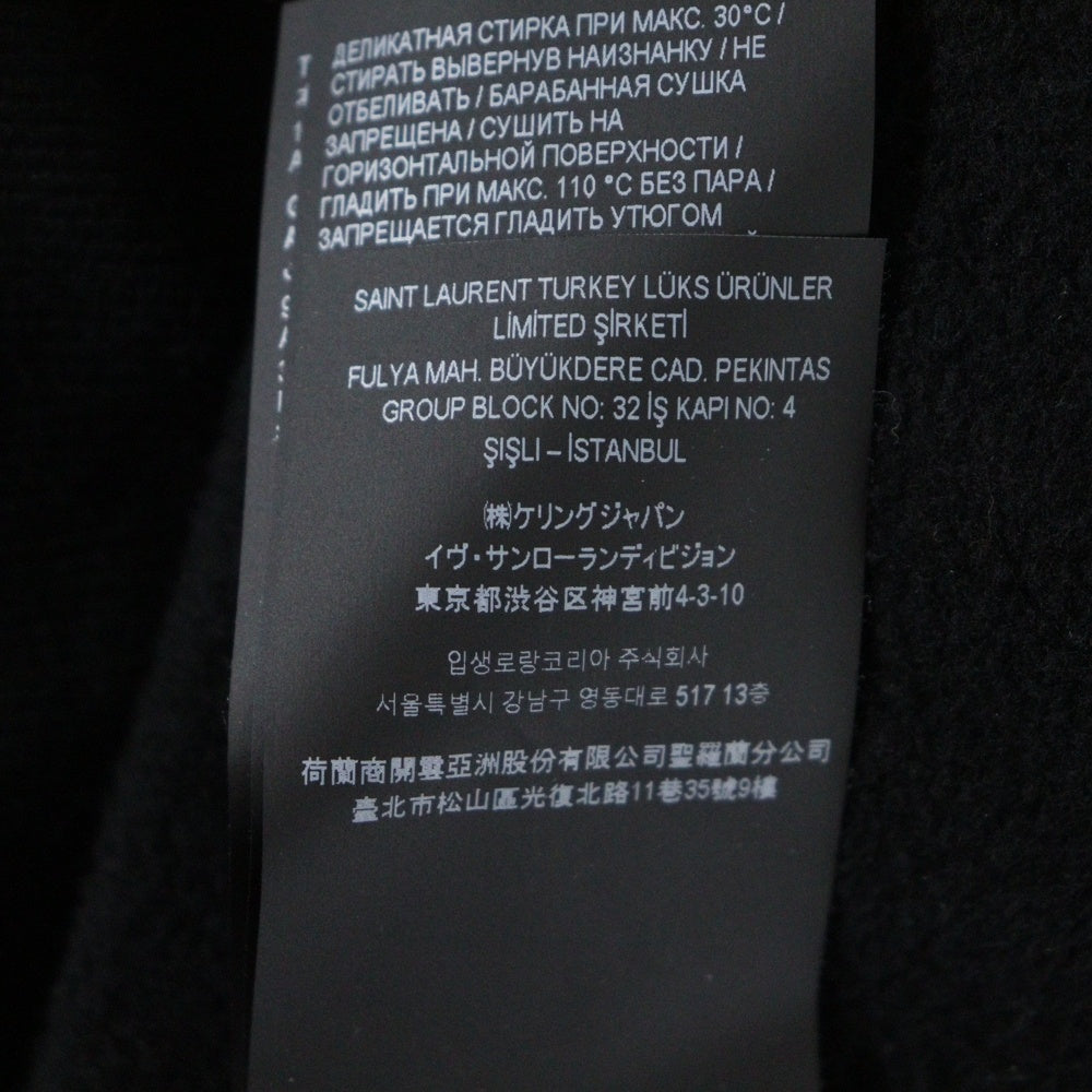 SAINT LAURENT PARIS(サンローランパリ) ロゴ刺繍 ハーフジップ スウェットシャツ トレーナー 802136 Y36SW ブラック