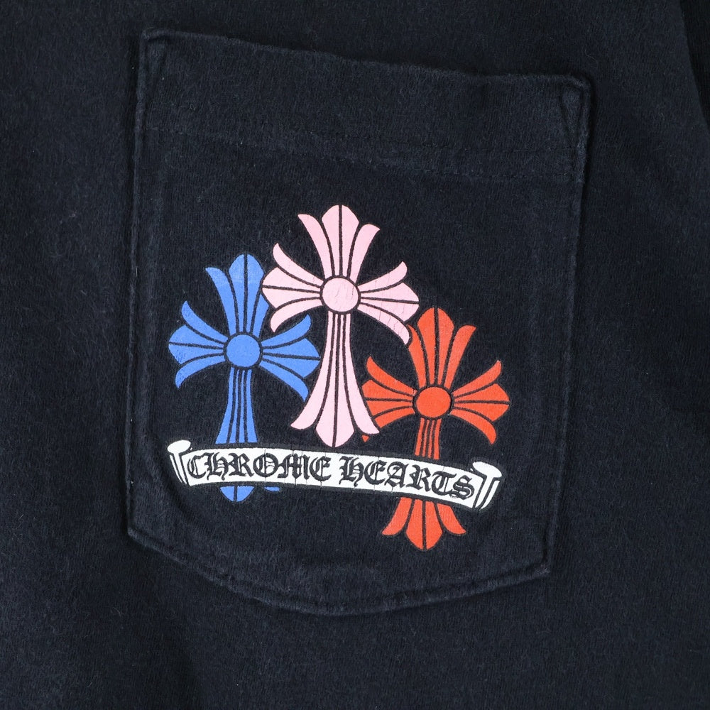 CHROME HEARTS(クロムハーツ) CEM CRS LS マルチセメタリークロスプリント長袖Tシャツ ブラック