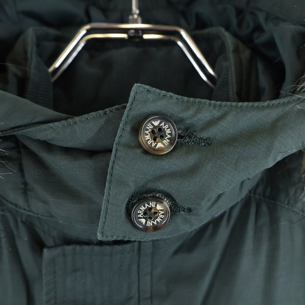 ARMANI(アルマーニ) ロゴパッチライナー付き ファーフライトジャケット キッズ グリーン