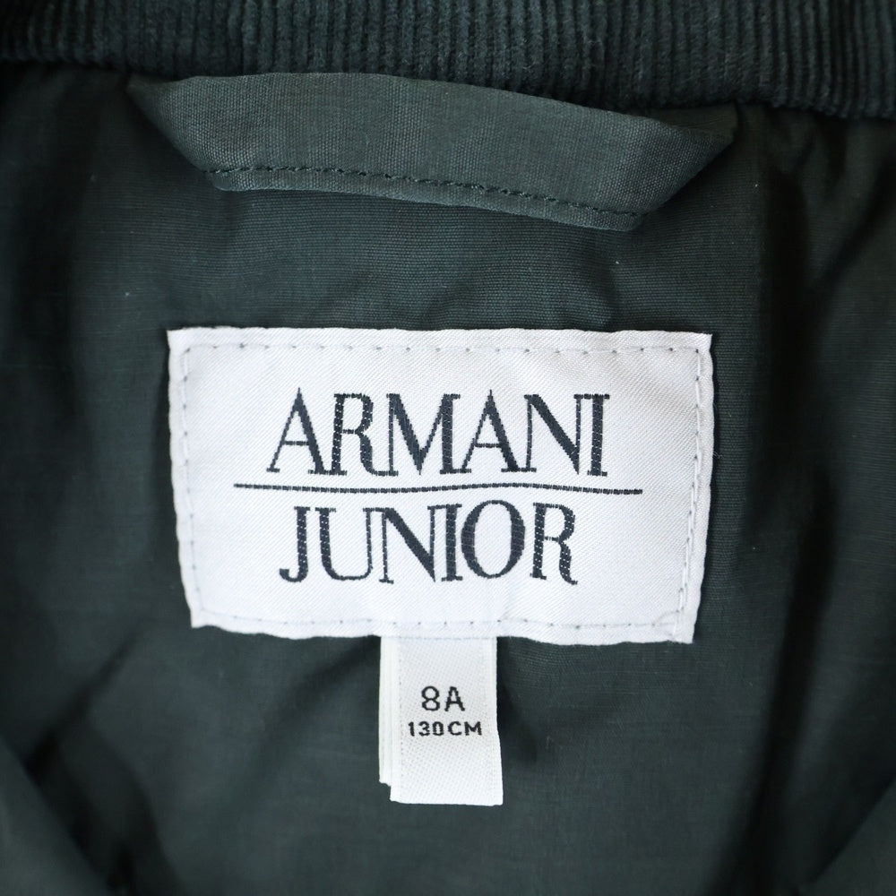 ARMANI(アルマーニ) ロゴパッチライナー付き ファーフライトジャケット キッズ グリーン