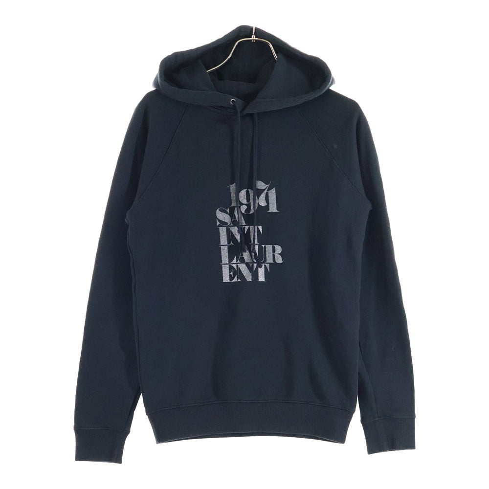 SAINT LAURENT PARIS(サンローランパリ) 18AW ロゴプリント プルオーバーパーカー TU94 529598 YB2VK 1049TU94 ブラック