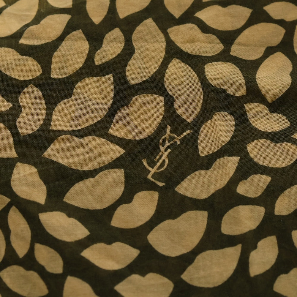 SAINT LAURENT PARIS(サンローランパリ) ロゴプリント 総柄 スカーフ ベージュ