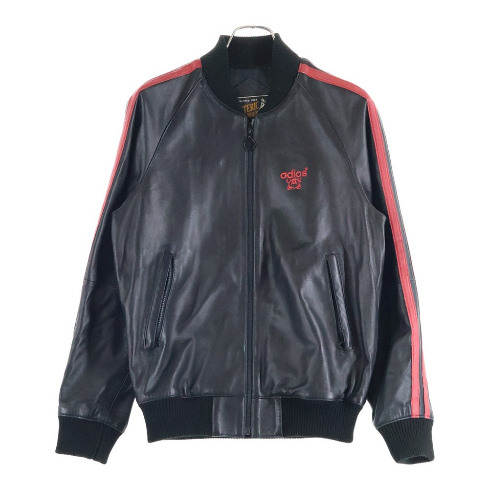 HYSTERIC GLAMOUR(ヒステリックグラマー) ADIOS LEATHER TRACK JACKET S レザー トラックジャケット ジャージ ブラック