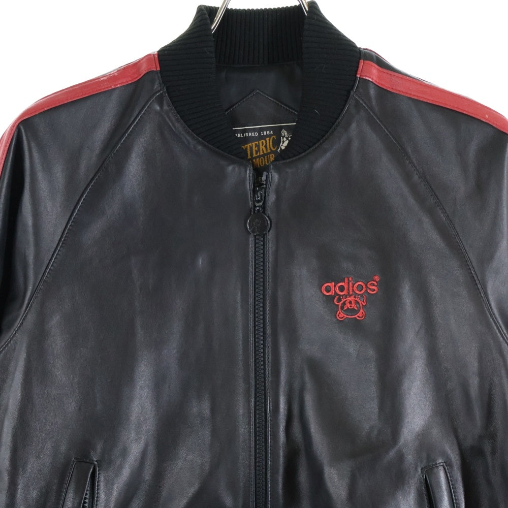 HYSTERIC GLAMOUR(ヒステリックグラマー) ADIOS LEATHER TRACK JACKET S レザー トラックジャケット ジャージ ブラック