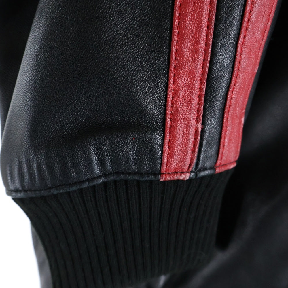 HYSTERIC GLAMOUR(ヒステリックグラマー) ADIOS LEATHER TRACK JACKET S レザー トラックジャケット ジャージ ブラック