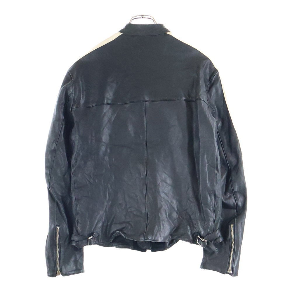 HYSTERIC GLAMOUR(ヒステリックグラマー) サイドライン ロゴパッチ シングル レザージャケット ブラック 02203LB02