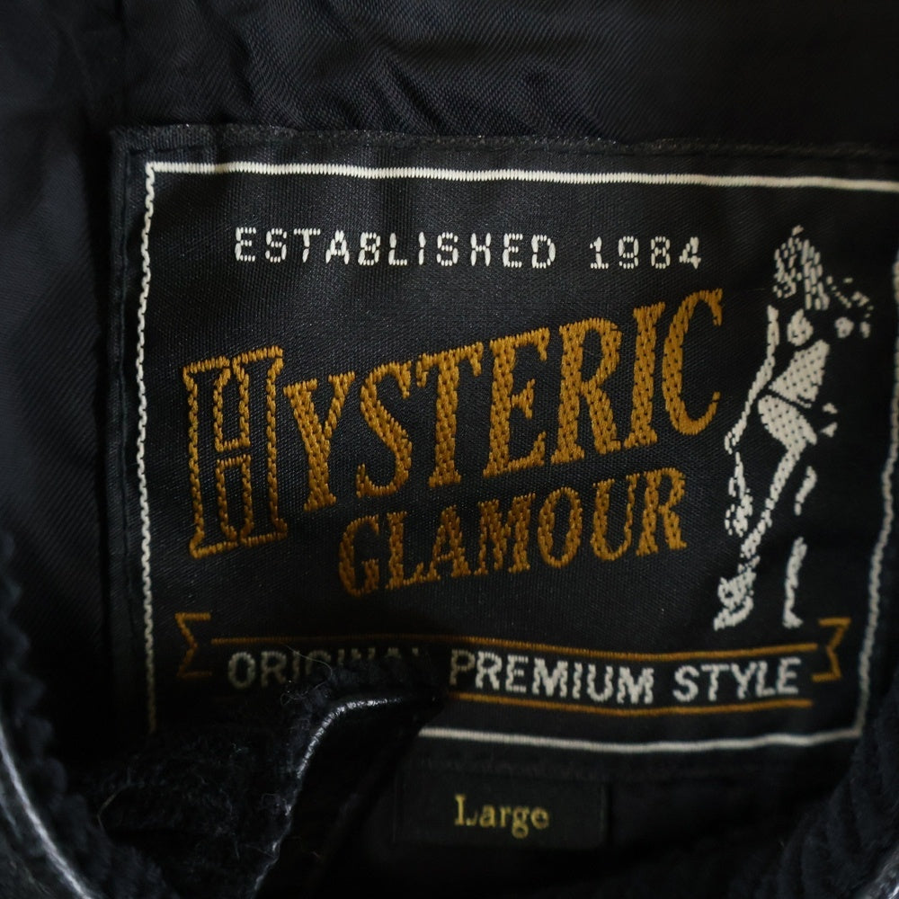 HYSTERIC GLAMOUR(ヒステリックグラマー) サイドライン ロゴパッチ シングル レザージャケット ブラック 02203LB02