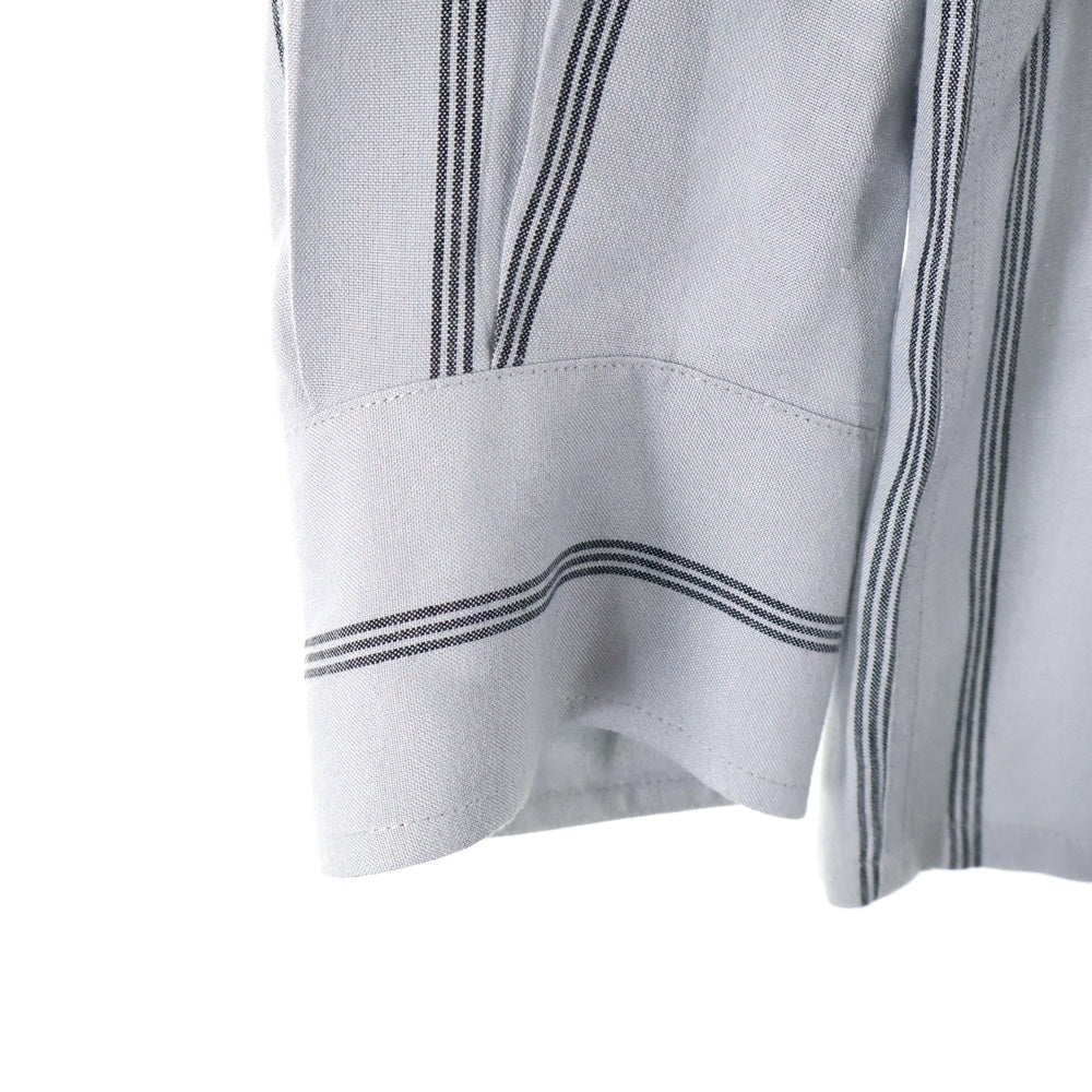 WACKO MARIA(ワコマリア) STRIPED OPEN COLLAR SHIRT ストライプ柄 長袖シャツ グレー 23FW-WMS-OC06