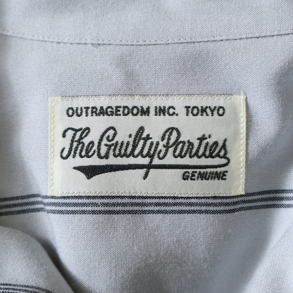 WACKO MARIA(ワコマリア) STRIPED OPEN COLLAR SHIRT ストライプ柄 長袖シャツ グレー 23FW-WMS-OC06