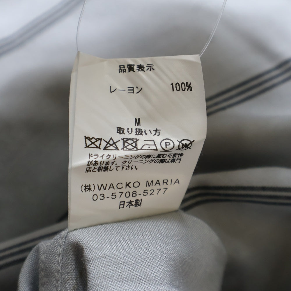 WACKO MARIA(ワコマリア) STRIPED OPEN COLLAR SHIRT ストライプ柄 長袖シャツ グレー 23FW-WMS-OC06