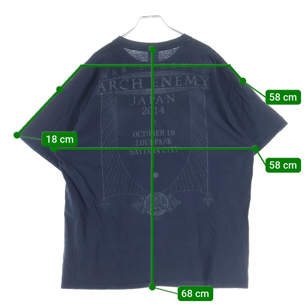 VINTAGE(ヴィンテージ) ARCH ENEMY アークエネミー バンドツアー クルーネック半袖Tシャツ ブラック