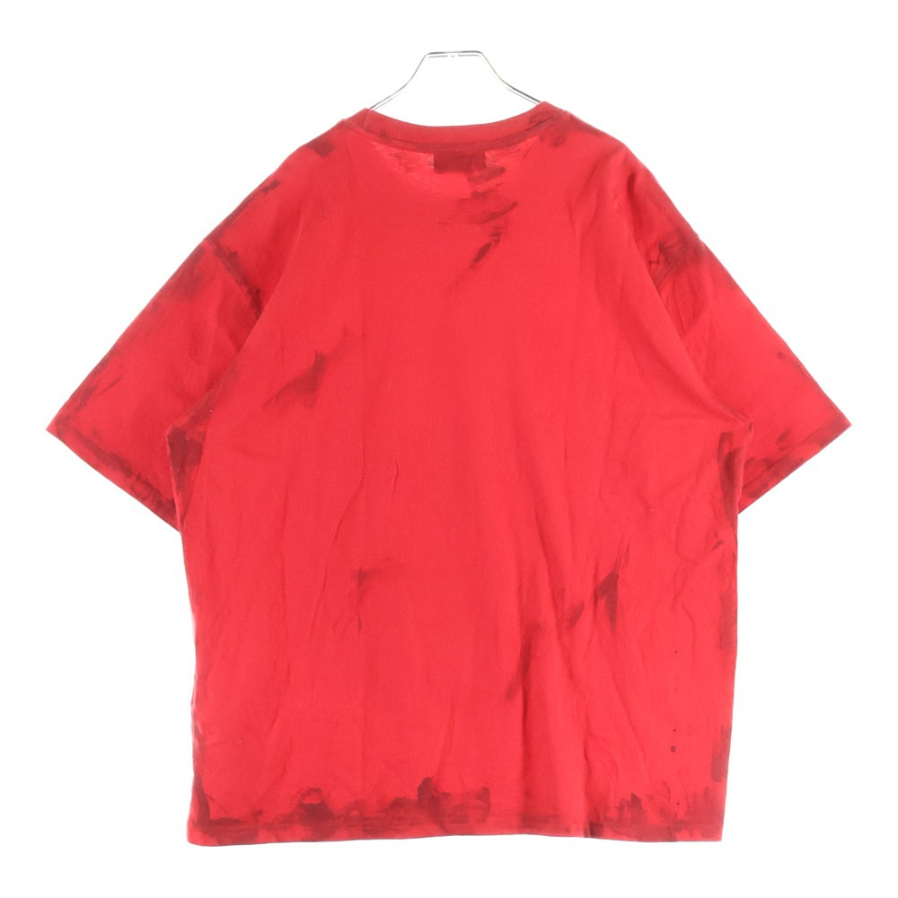 THUG CLUB(サグクラブ) 24AW Santoryu Master T-shirt ソードプリント ペンキ加工 レッド