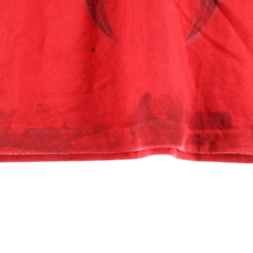 THUG CLUB(サグクラブ) 24AW Santoryu Master T-shirt ソードプリント ペンキ加工 レッド