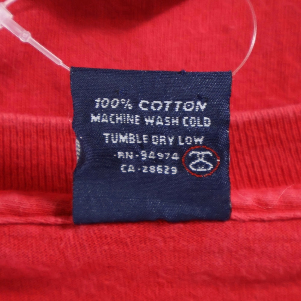 STUSSY(ステューシー) 90s 紺タグ L レッド 裾袖シングル USA製