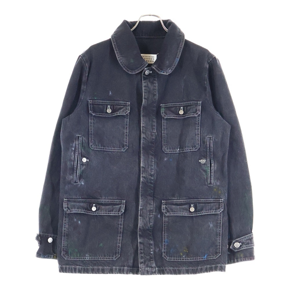 Maison Margiela 1 10(メゾンマルジェラ 1 10) デニムジャケット ペイントデニムカバーオール S51AM0475 S30842 ブラック