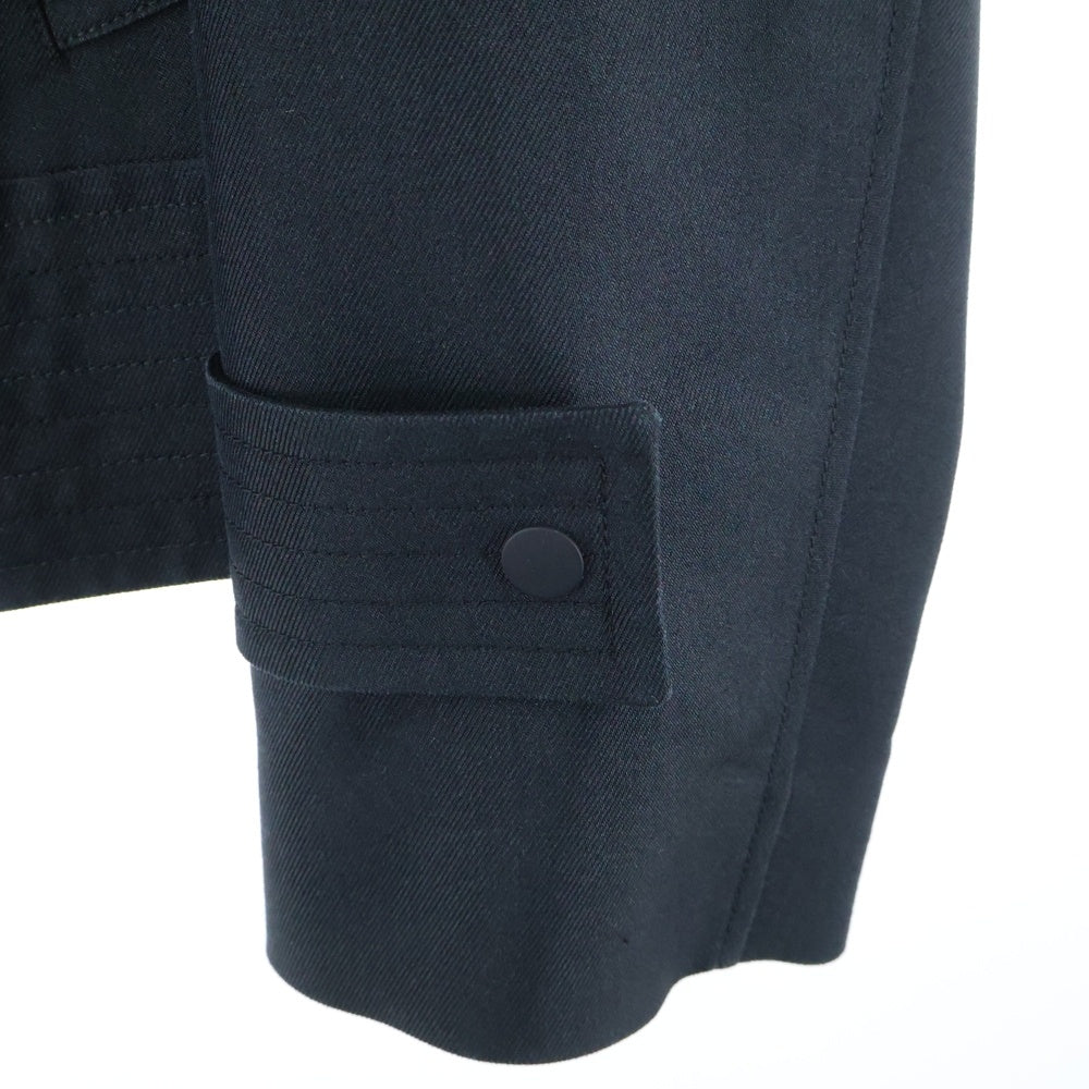 BURBERRY(バーバリー) Harrington Jacket ショート トレンチ ポリシルク シルク混 スナップ ブラック ジャケット 46