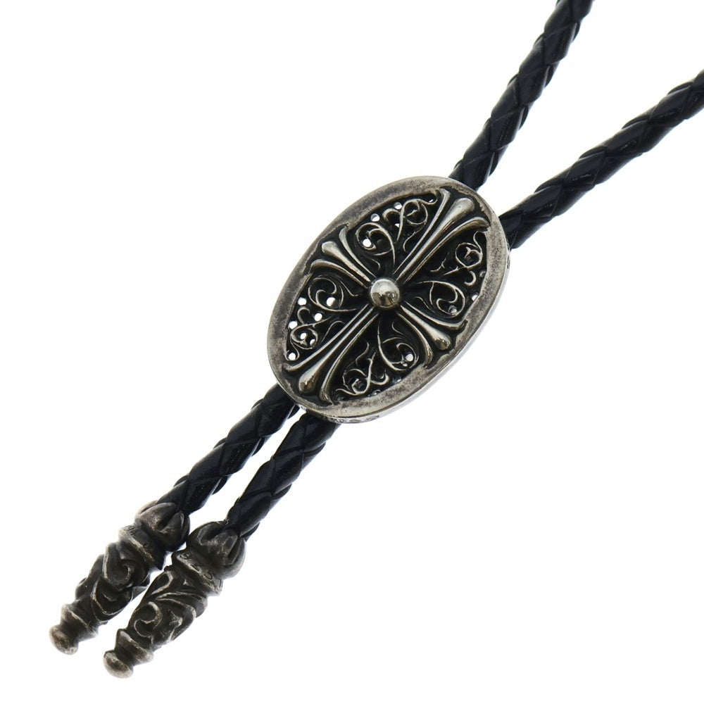 CHROME HEARTS(クロムハーツ) BOLOTIE OVALTINY タイニークラシックオーバルクロス ループタイ シルバー/ブラック BCA209