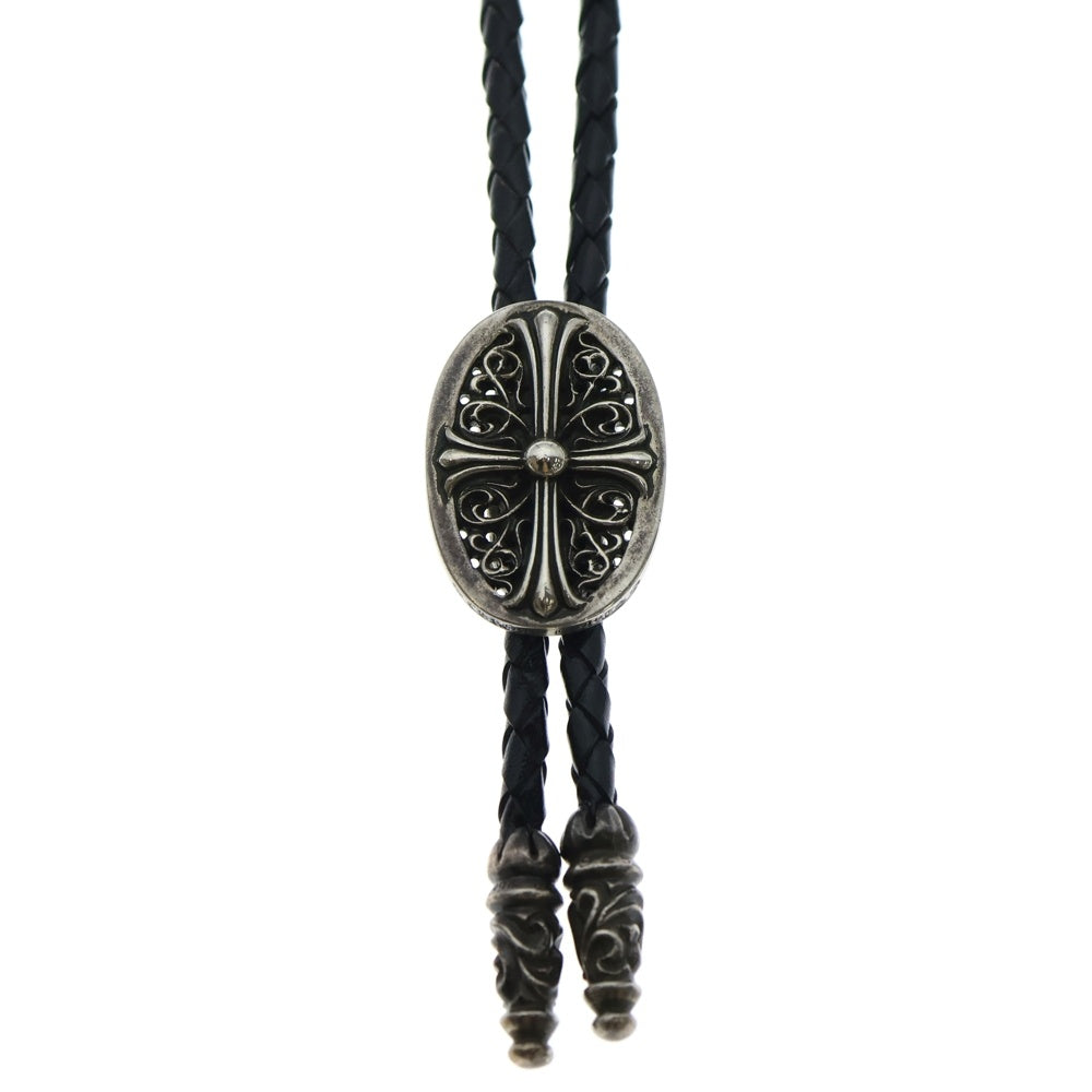 CHROME HEARTS(クロムハーツ) BOLOTIE OVALTINY タイニークラシックオーバルクロス ループタイ シルバー/ブラック BCA209