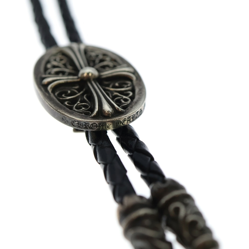 CHROME HEARTS(クロムハーツ) BOLOTIE OVALTINY タイニークラシックオーバルクロス ループタイ シルバー/ブラック BCA209
