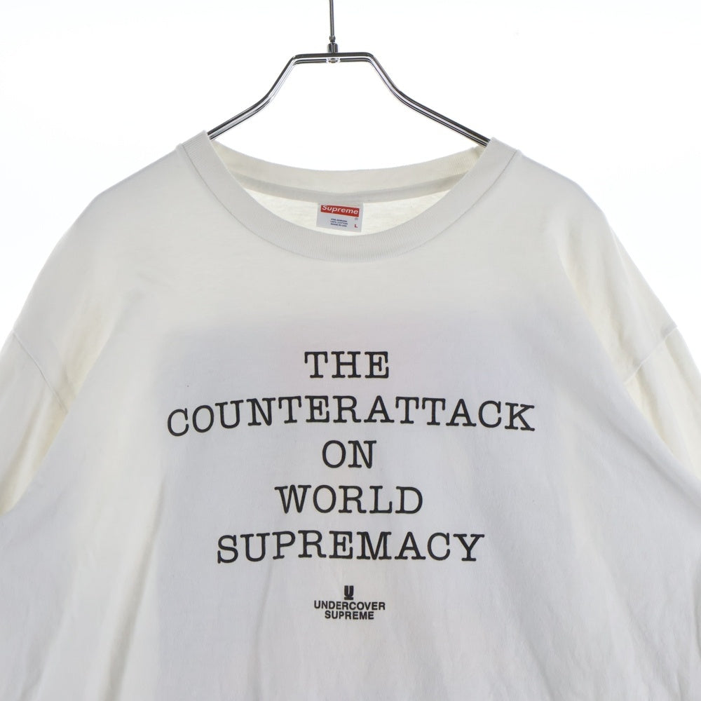 SUPREME(シュプリーム) 18SS ×UNDERCOVER Public Enemy Counterattack アンダーカバー パブリックエネミー クルーネックロングスリーブTシャツ ホワイト