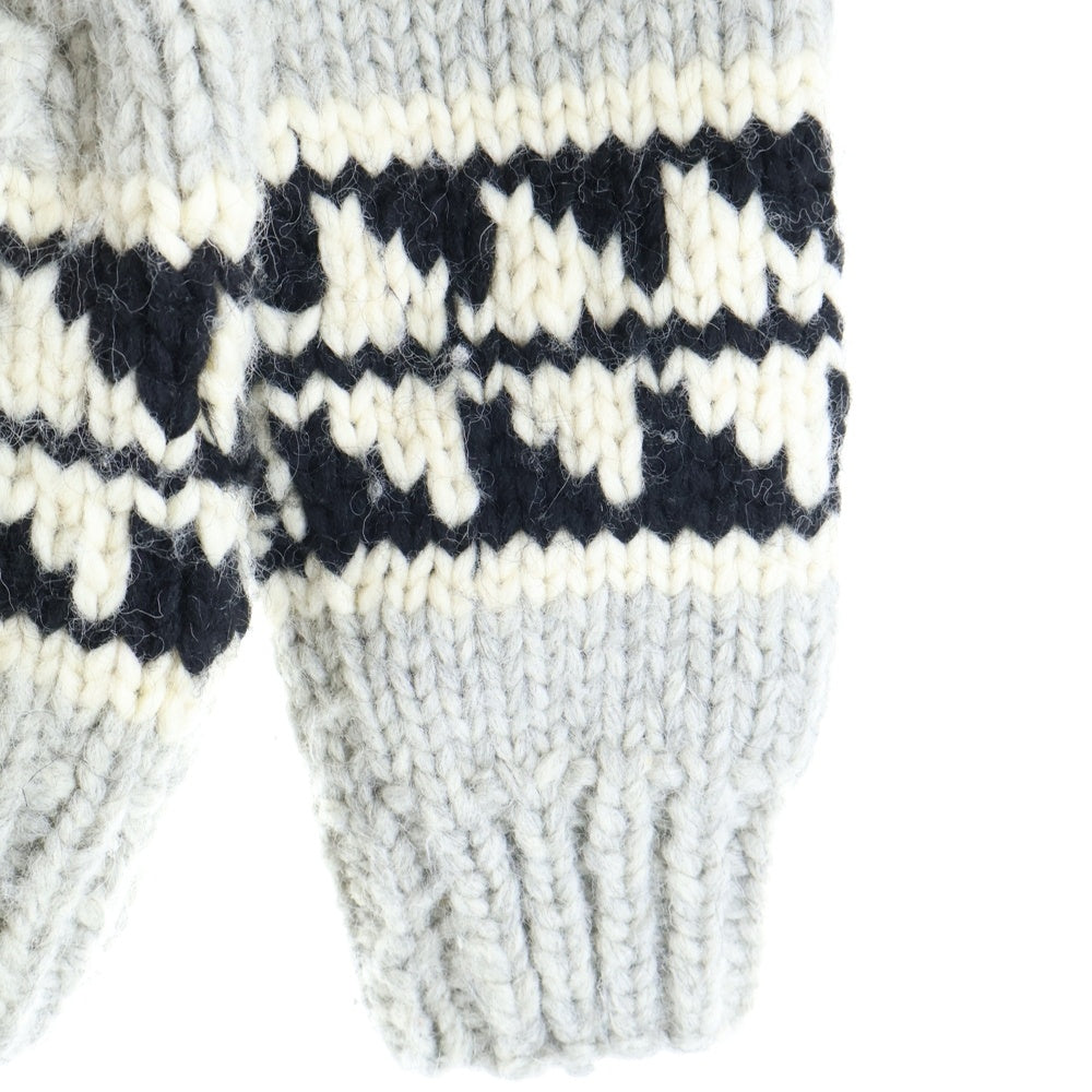 ka na ta(カナタ) カウチン ニットセーター グレー/ホワイト