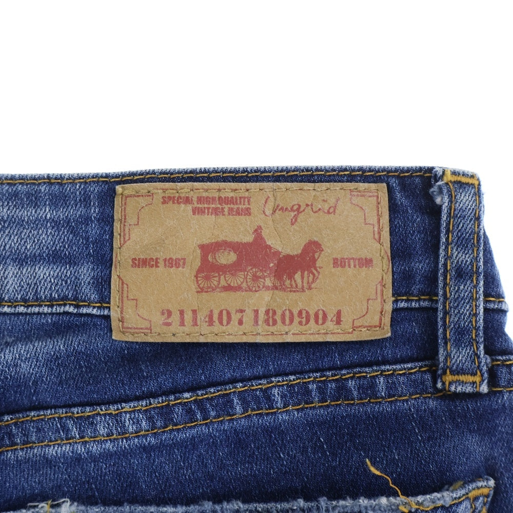 Ungrid(アングリッド) ストレッチ ダメージデニム インディゴ レディース 111611442001